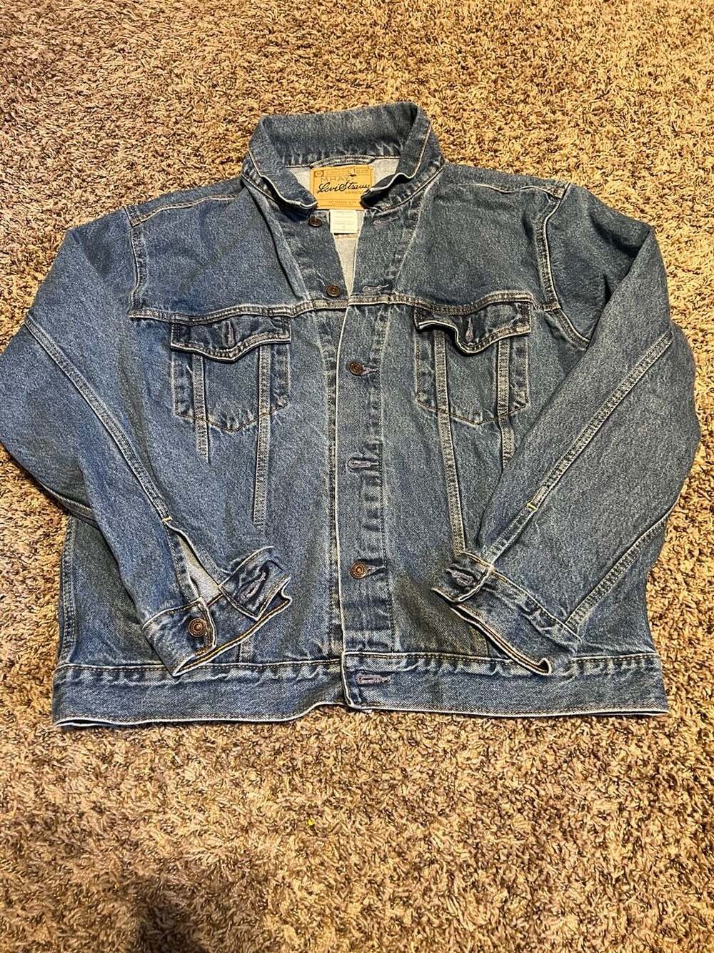 Levi Strauss Signature Standard Trucker Denim Jacket Size Large